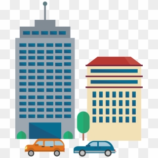 Office Building Skyscraper Cartoon - 辦公 大樓 卡通 背景, HD Png Download