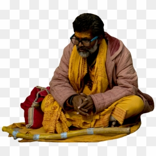 Man Sitting Sadhu, Jugaadrender People Cutout, Man - Sitting, HD Png Download