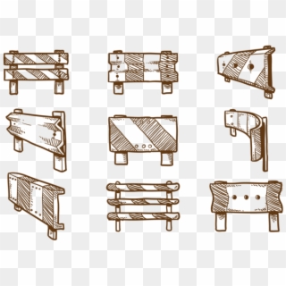 Mano Drawn Guardrail Vectores - Chair, HD Png Download