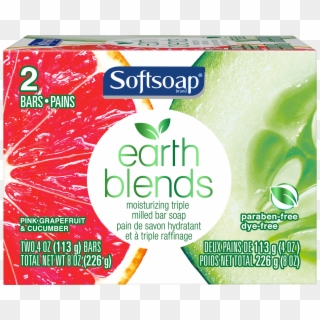 Softsoap Earth Blends Bar Soap, Pink Grapefruit & Cucumber, - Softsoap Bar, HD Png Download