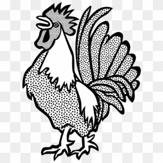 Black And White Clipart Of Rooster, HD Png Download