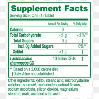 Supplement Facts For Orange Chewables - Nutrition Facts, HD Png Download