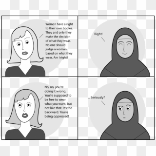 In The Cartoon Above, Two Women Exchange Conversation - Nun Head Covering Cartoon, HD Png Download