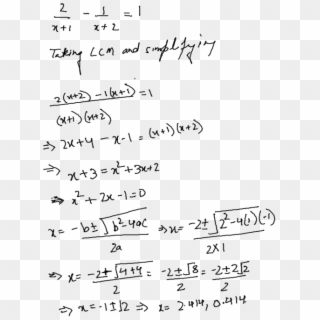 Math Homework Help Tumblr - Quadratic Equation Handwritten, HD Png Download