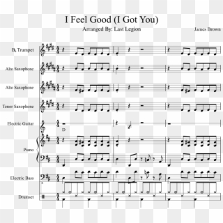 I Feel Good Sheet Music Composed By James Brown - Got You I Feel Good Sheet Music Piano, HD Png Download