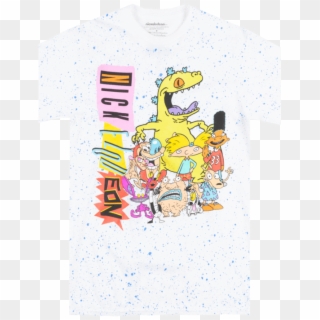 Nickelodeon Cartoon Characters T-shirt White Speckle - Shirt, HD Png Download