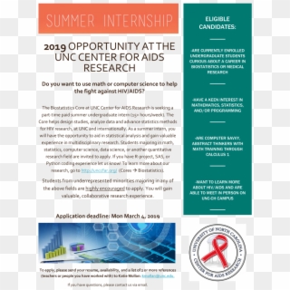 Unc Cfar Biostatistics Summer Internship - Unc Cfar, HD Png Download