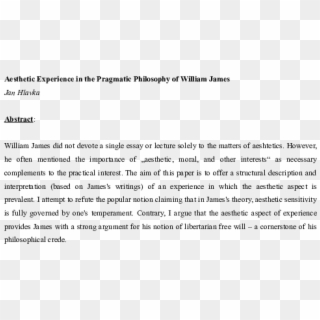 Aesthetic Experience William James - Request For Medical Report Sample Letter, HD Png Download