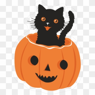 Cat In Pumpkin Print & Cut File - Jack-o'-lantern, HD Png Download