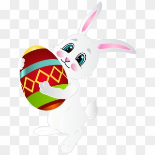 With House Hunt White Easter Bunny Egg Clipart, HD Png Download