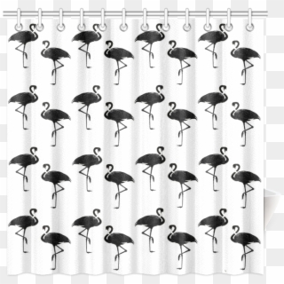 Flamingo Silhouettes Black White Shower Curtain - Shower Curtains, HD Png Download