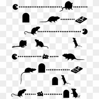Mice Silhouette Stair Stickers, HD Png Download
