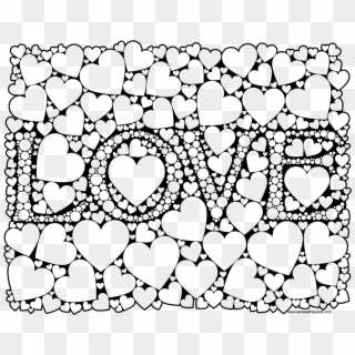 Love Coloring Page For Adults In Jpg And Transparent - Imagenes De Mandalas Para Colorear Amor, HD Png Download