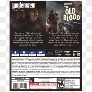 Wolfenstein The New Order And The Old Blood Back - Wolfenstein, HD Png Download