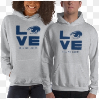 Hoodie Love Sees No Limits Halftone Eye Luv Heart Disability - Sweatshirt, HD Png Download