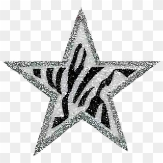 #zebra #silver #glitter #star - Stars, HD Png Download