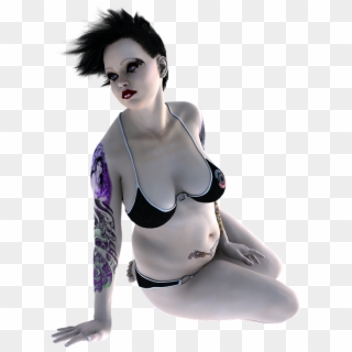 Tattoo Lady Pose 3d Render People Woman Girl - Woman Tattoo Png Transparent, Png Download