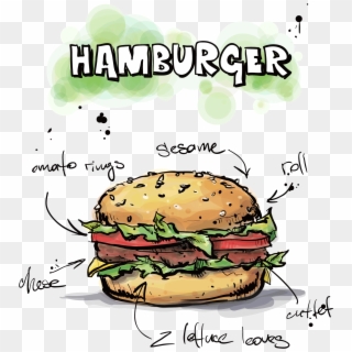 Burger Vector Poster - Hamburger, HD Png Download