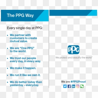 Pocket Card With Logo On Reverse - Ppg Industries, HD Png Download