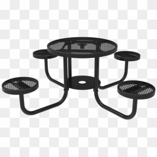 36in Round Patio Table With Attached Seats - Garden Furniture, HD Png Download