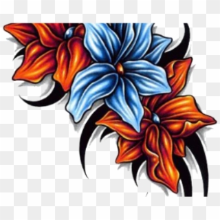 Old School Flower Full Sleeve Tattoo, HD Png Download