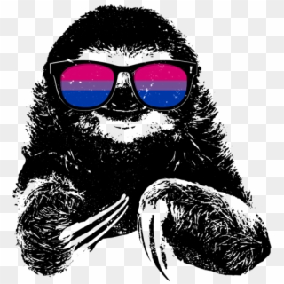 Bleed Area May Not Be Visible - Sloth With Bi Sunglasses, HD Png Download