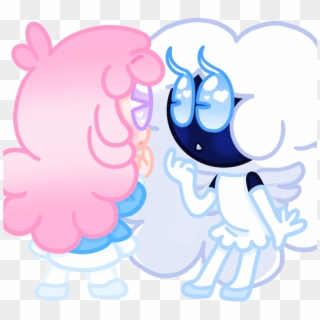 Fluffy Cloud Haired Angel Meets Poofy Pink Haired “angel” - Cartoon, HD Png Download