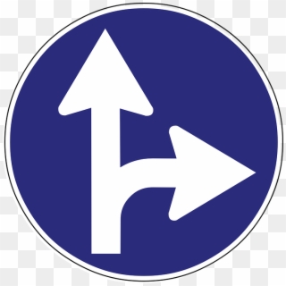 Circular Signals Straight Ahead Or Turn Right And The - 방향 표지판 Png, Transparent Png