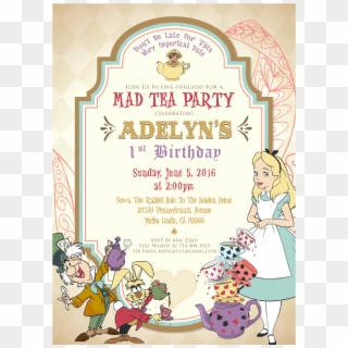 Mad Tea Party Birthday Invitations - Tea Party Birthday Invitation, HD Png Download