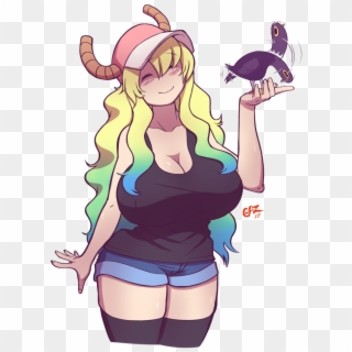 Girl Holding Very Fast Birb At Incredible - Lucoa Dragon Maid, HD Png Download