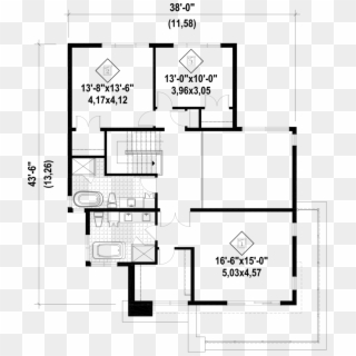 Modern Style House Plan - Modern Style Floor Plan, HD Png Download