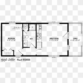 Floor Plans For 12 X 24 Sheds Homes - 15 * 48 House Plan, HD Png Download