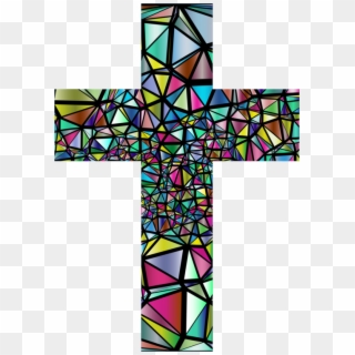 Vector Library Stock Church Free Commercial Clipart - Stained Glass Church Cross, HD Png Download