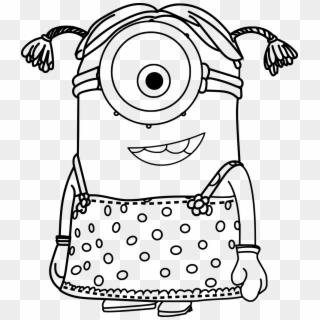Girl Minion Coloring - Minions 2 Coloring Pages, HD Png Download