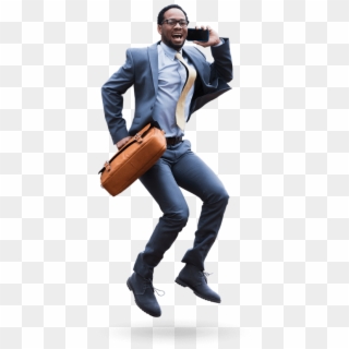 Guy Jumping With Phone - Gentleman, HD Png Download