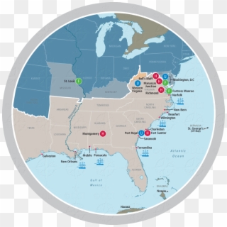 Civil War 1861 Map - Atlas, HD Png Download