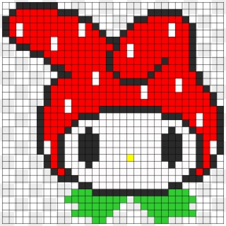 My Melody Strawberry Perler Bead Pattern / Bead Sprite - Care Bear Pixel Art, HD Png Download