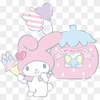 Mymelody Melody Mouse Icecream Pink Cute Balloon Strawb - Cartoon, HD Png Download