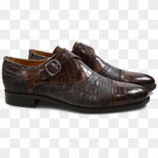 Monks Henry 11 Crock Suede Croco Dark Brown - Slip-on Shoe, HD Png Download