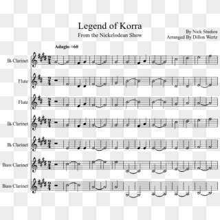 Legend Of Korra Sheet Music Composed By By Nick Studios - New World Symphony Trumpet Sheet Music, HD Png Download