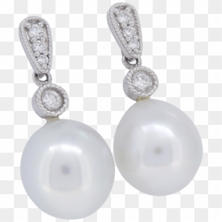 Diamond & Pearl Earrings - Earrings, HD Png Download
