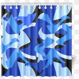 A201 Abstract Shades Of Blue And Black Shower Curtain - Window Valance, HD Png Download