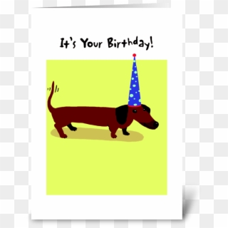 Dachshund Birthday Party Hat - Greeting Card, HD Png Download