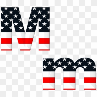 M Letter With American Flag Pattern - Graphic Design, HD Png Download