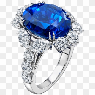 Blue Sapphire Wedding Rings Harry Winston, HD Png Download