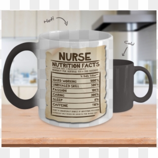 Cool Nurse Mug Vintage Nutrition Facts Label - Color Changing Mug Fiance, HD Png Download
