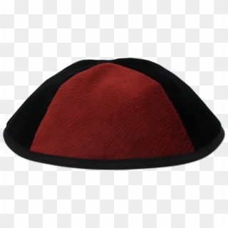Black Velvet Kippah With Red Vider Triangalur, HD Png Download