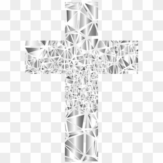 Low Poly Stained Glass Cross 4 No Background Vector - Abstract Transparent Background Cross Png, Png Download