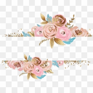 Free Png Download Watercolor Flower Gold Png Images - Rose Gold Watercolor Floral, Transparent Png