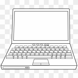 Laptop Computer Clipart - Laptop Coloring Black And White, HD Png Download